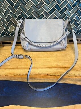 Aimee Kestenberg Pale blue/lilac Leather Shoulder Bag with Braided Handle